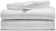 A white, Juno Sateen Cotton Sheet set