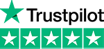 Trustpilot logo with 5 stars