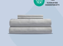 Juno Bamboo Sheets in Light Grey colour - with OEKO-TEX logo