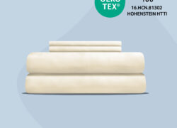 Juno Bamboo Sheets in Light Grey colour - with OEKO-TEX logo