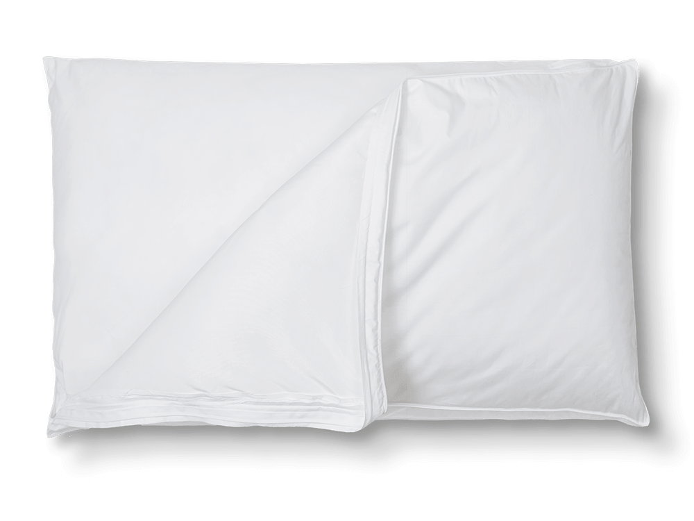 Image of the Juno Microfibre pillow with the outer cover half unzipped