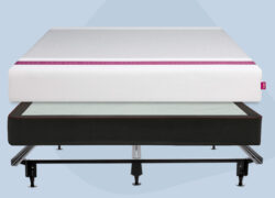 Juno mattress on a foundation with a metal bed frame