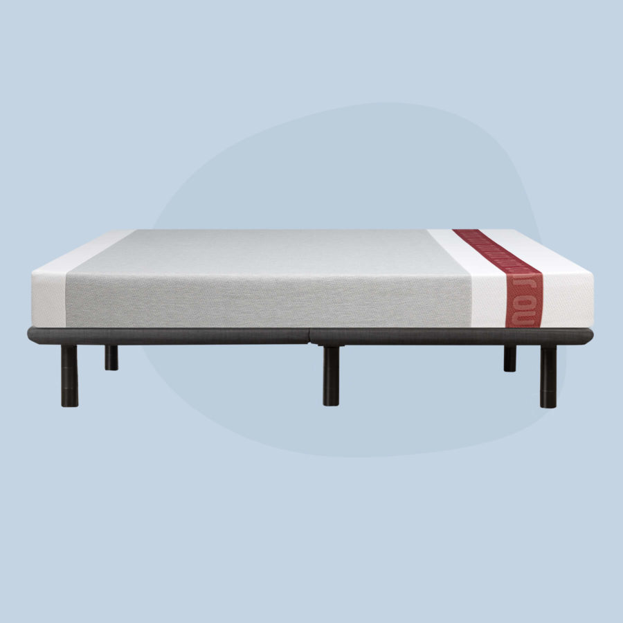 A Juno Mattress sits on top of a Podium Adjustable Bed frame.
