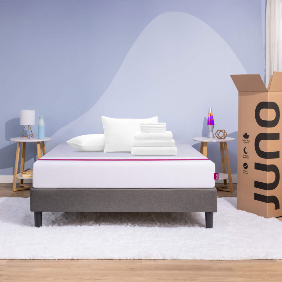 Juno mattress with a Comfort Sleep Bundle on top