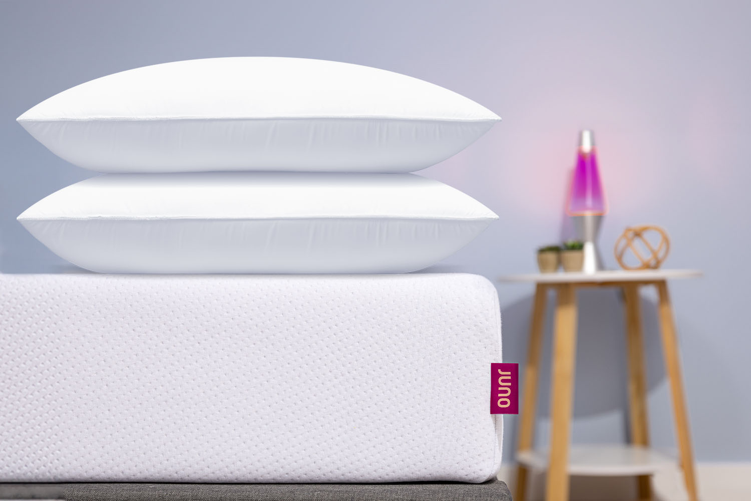 Two Memory Foam Pillows on a Juno mattress