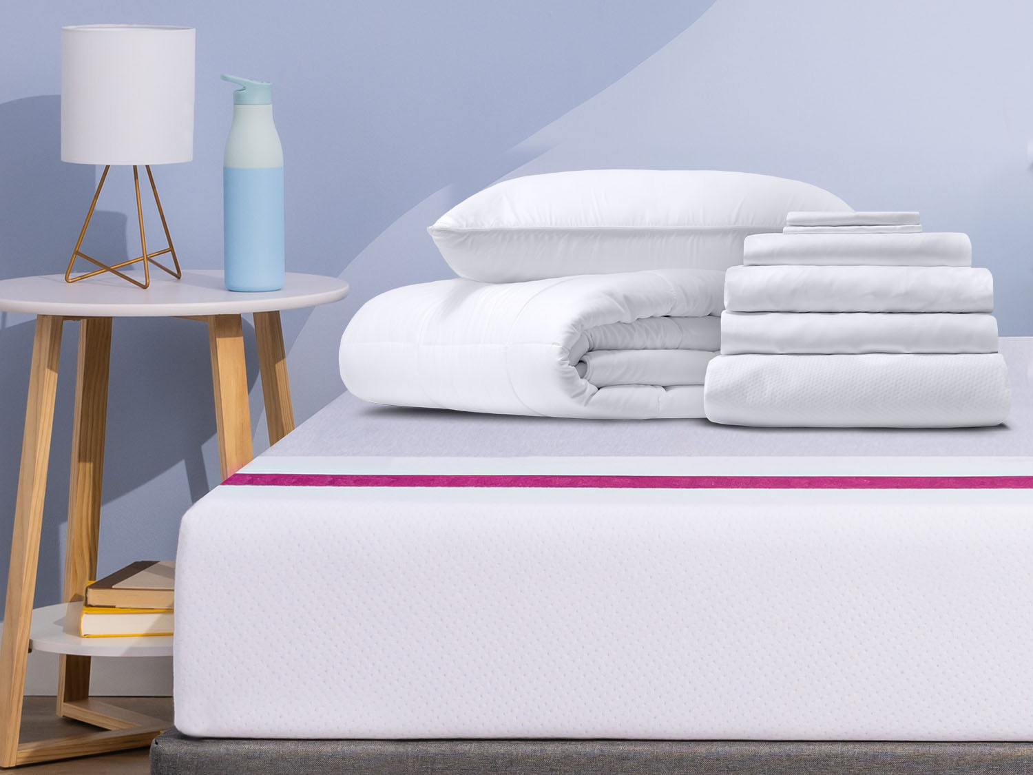 Comfort Sleep Bundle + Duvet on top of a Juno mattress