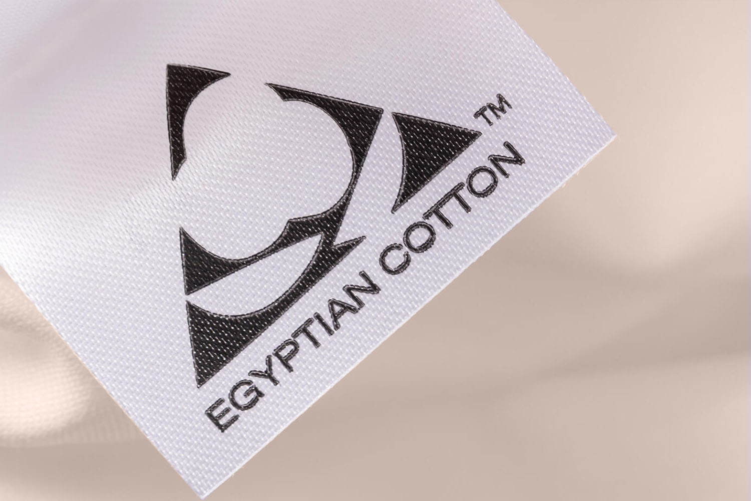 Closeup of Egyptian Cotton logo from the Cotton Egypt Association™