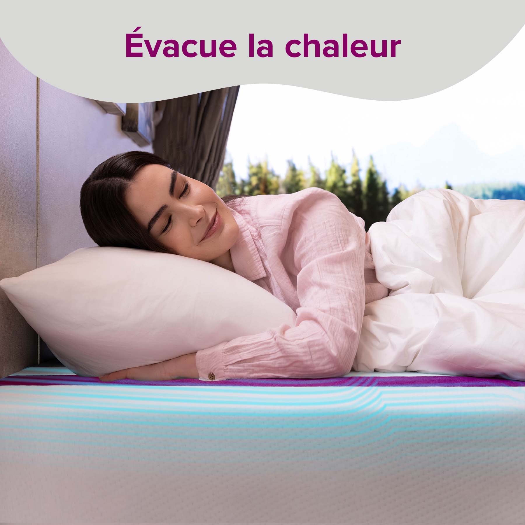 Matelas VR hybride Juno Cool+ : Évacue la chaleur
