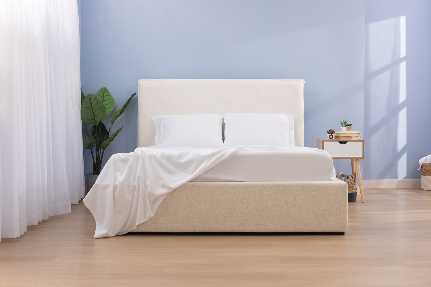 Value Bundle bedding products on top of a Juno mattress