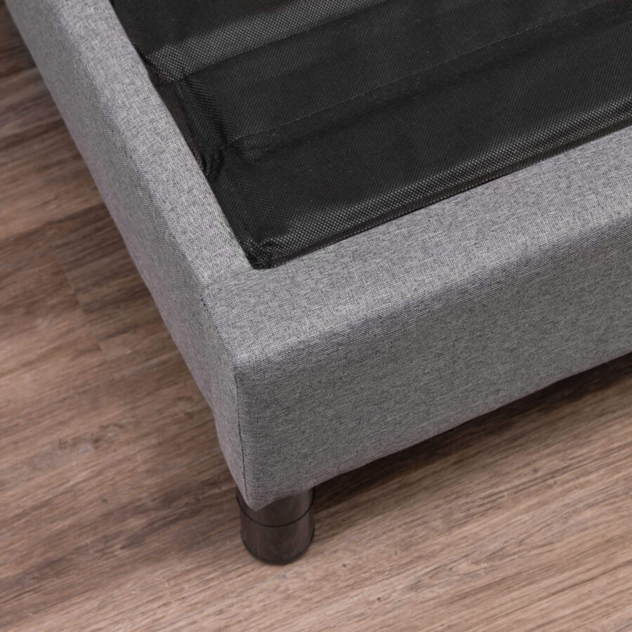 Platform Bed - view of the grey upholstered exterior fabric